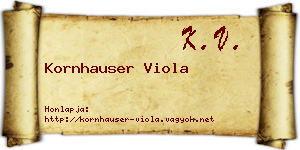Kornhauser Viola névjegykártya